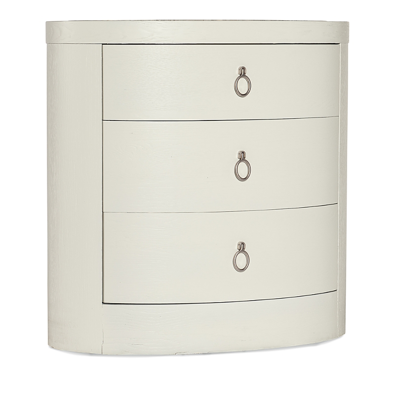 Hooker Furniture Serenity Wavecrest Oval Nightstand In Cream White