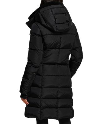 black longline puffer jacket women's