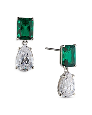 NADRI SHINE ON DOUBLE STONE DROP EARRINGS