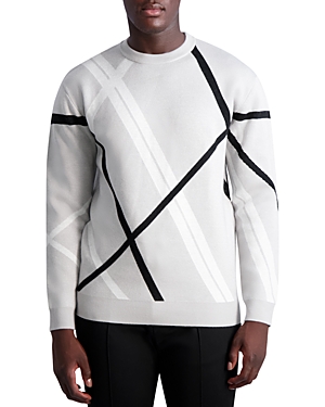 Karl Lagerfeld Paris Asymmetric Striped Sweater