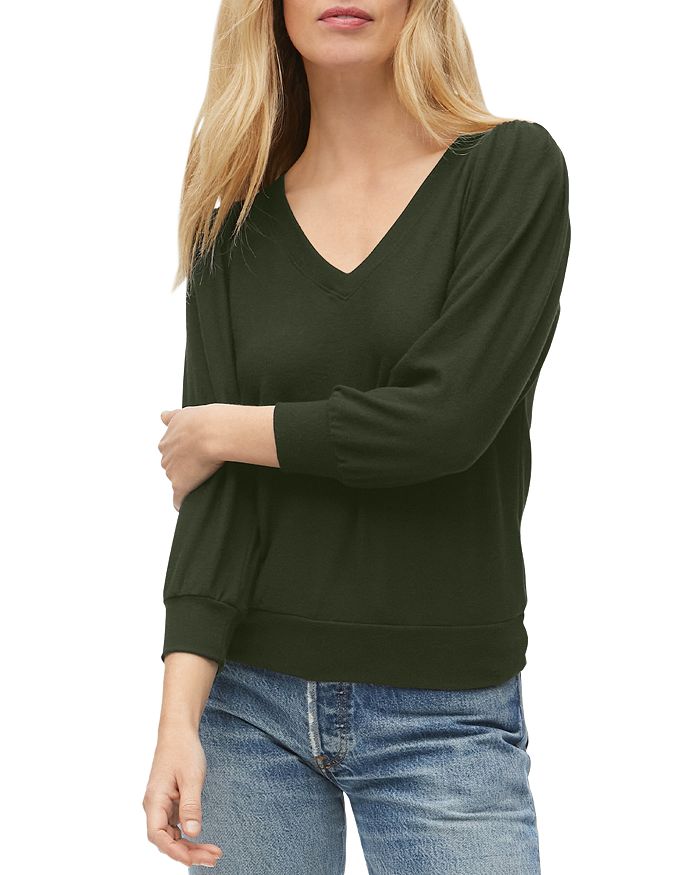 Michael Stars Gabriella V Neck Top In Balsam