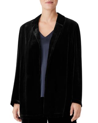 Eileen fisher green velvet on sale jacket