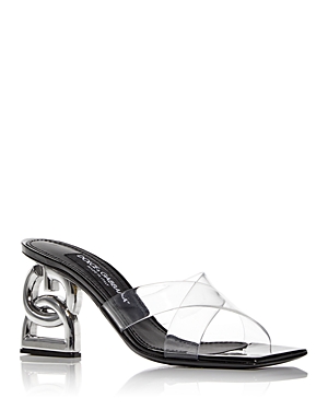 Dolce & Gabbana Women's Logo Heel Slide Sandals In Black