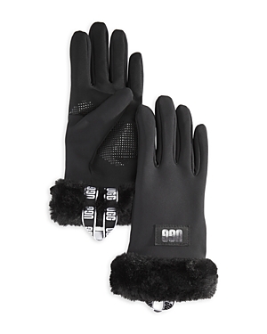 Ugg Faux Fur Lined Gloves In Black
