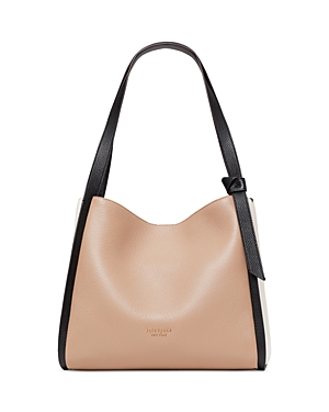 Kate Spade New York Knott Color Blocked Pebbled Leather Large Shoulder Bag In Kraft Paper