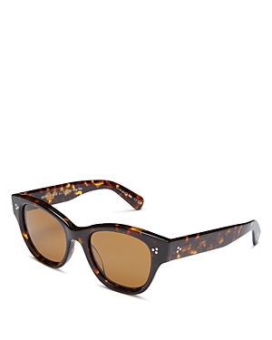 Shop Oliver Peoples Eadie Round Sunglasses, 51mm In Brown Tortoise/brown Solid