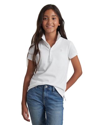  Girls' Mesh Knit Polo - Little Kid, Big Kid