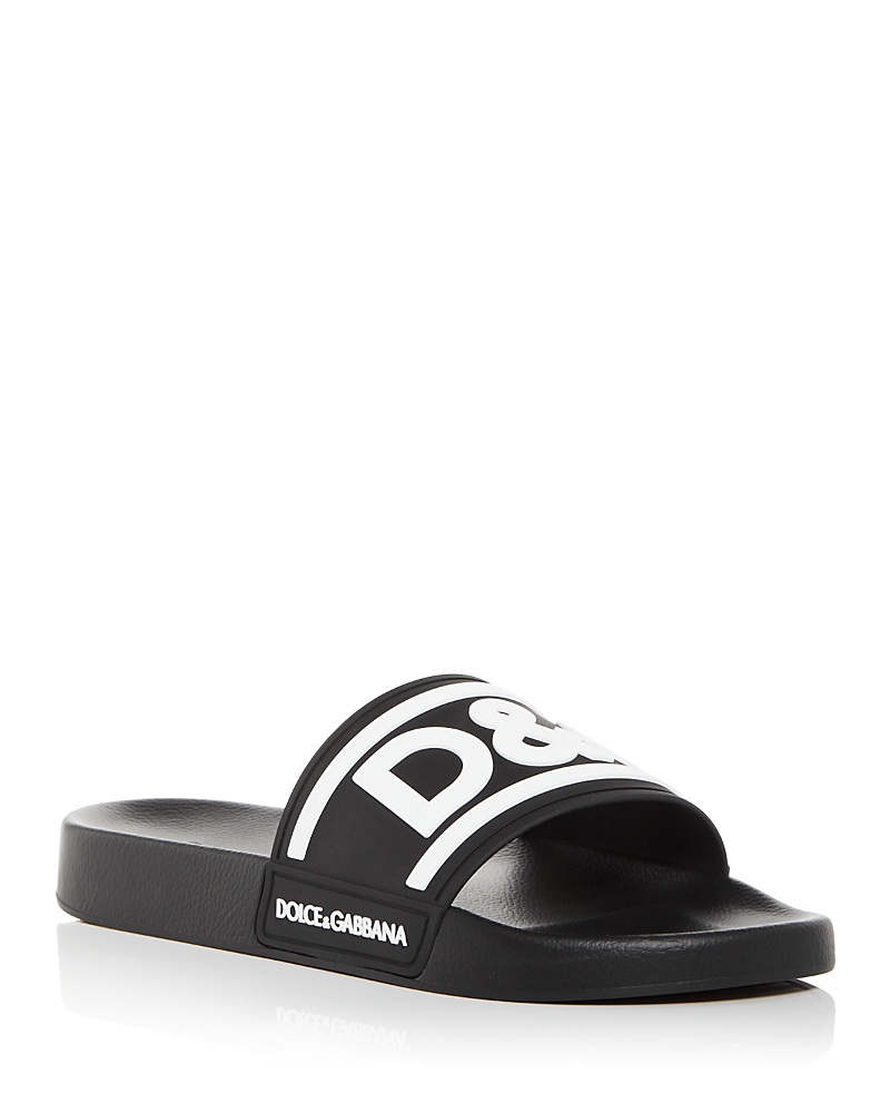 Dolce & Gabbana Men's Saint Barth Logo Slip On Pool Sandals