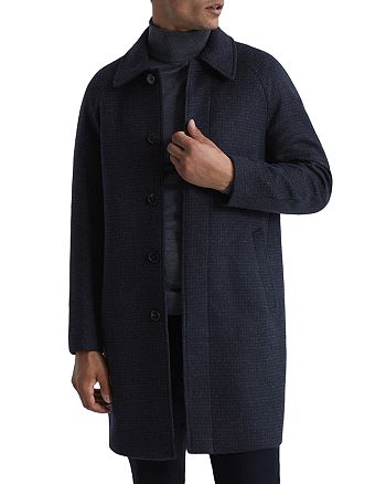 REISS - Cast Brushed Dogtooth Relaxed Fit Overcoat