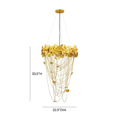  Butterfly Chandelier in Gold