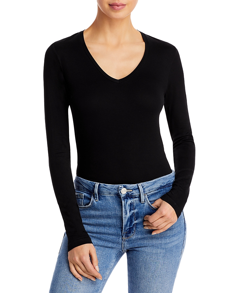 Majestic Filatures V Neck Long Sleeve Tee
