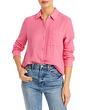 Rails Ellis Organic Cotton Button-up Shirt In Malibu Pink