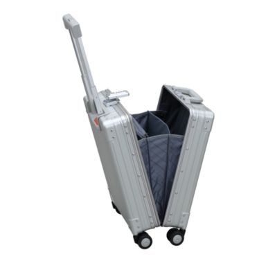 20" Aluminum Vertical Spinner Carry On Suitcase