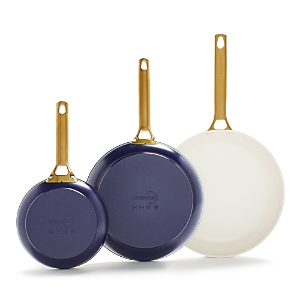 Greenpan Reserve 3-piece Frying Pan Set In Blue