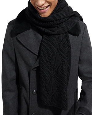 The Kooples Cables Knit Scarf In Black