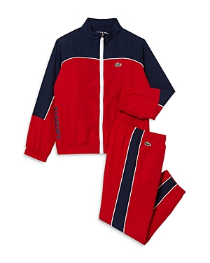 Lacoste Boys' Sport Color Block Tracksuit - Little Kid, Big Kid In Red/navy