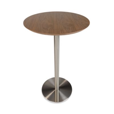 Euro Style - Cookie-B 26" Bar Table with Brushed Stainless Steel Column and Base