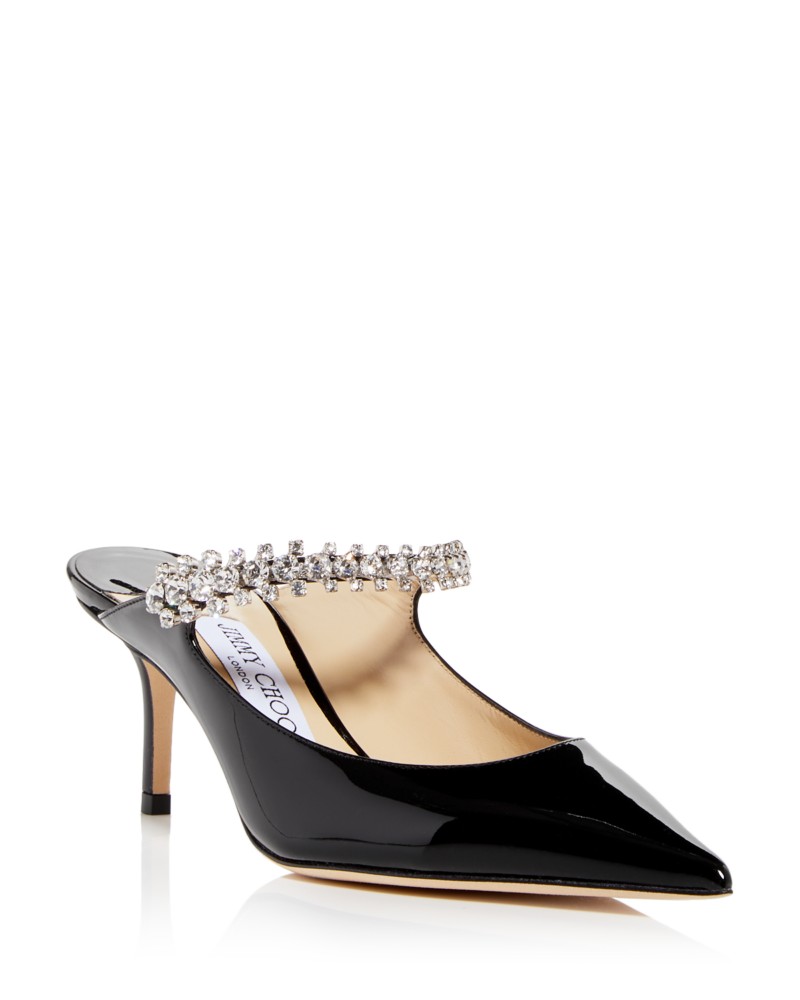 Jimmy Choo Women's Bing 65 Embellished High Heel Mules in Black
