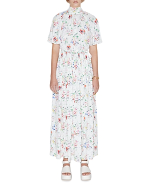 ROSETTA GETTY FLORAL PRINT SCARF NECK DRESS