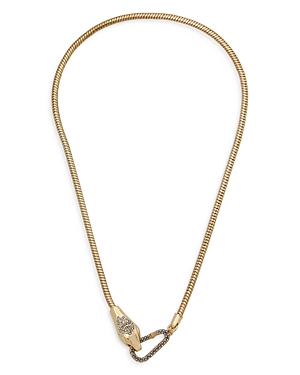 Allsaints Snake Head Strand Necklace, 16.5 In Gold