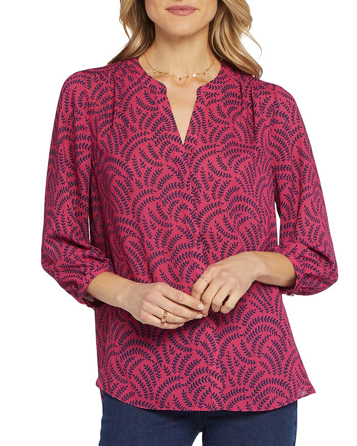 Nydj Plus Pintuck-back Blouse In Union Valley