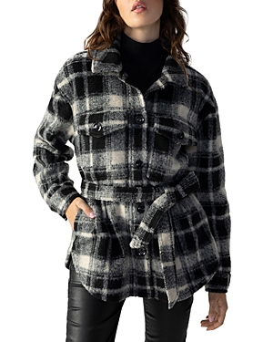 Sanctuary Shay Belted Plaid Shirt Jacket In Multi