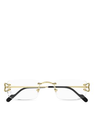  Signature C 24K Gold Plated Rimless Square Optical Glasses, 56mm