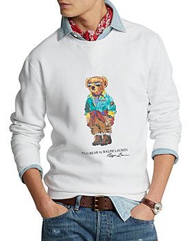 Polo Ralph Lauren - Cotton Blend Fleece Polo Bear Print Regular Fit Crewneck Sweatshirt