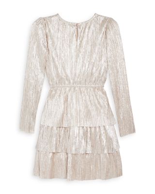 Girls' Metallic Plisse Long Sleeved Dress - Big Kid - Exclusive
