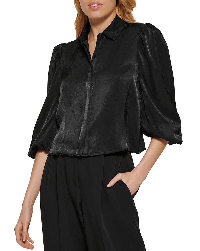 DKNY Puff Sleeve Button Up Shirt Bloomingdale's