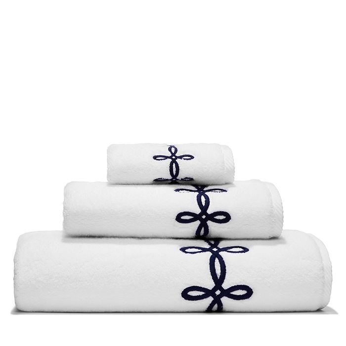 Matouk Gordian Knot Milagro Towels - 100% Exclusive In White/navy Blue