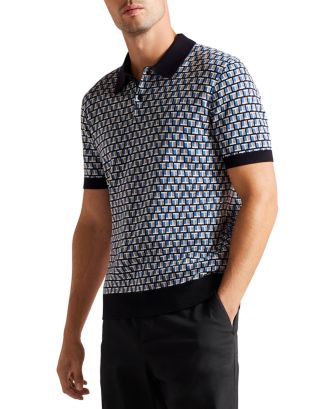 Ted Baker Badden Knitted Jacquard Short Sleeve Polo Shirt | Bloomingdale's