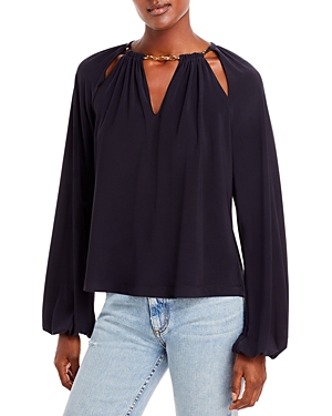 Shop Ramy Brook Varinda Cut Out Hardware Top In Black