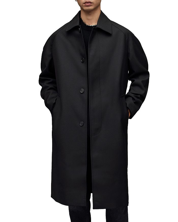ALLSAINTS Lester Oversized Long Black Coat | Bloomingdale's