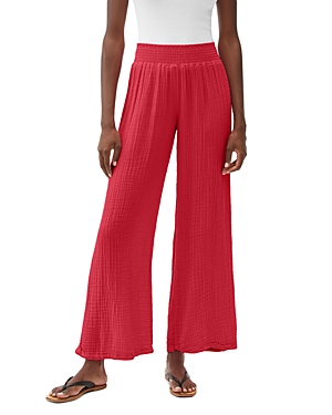 Michael Stars Smocked Wide-leg Pants In Sangria