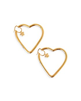 Versace - Brass Medusa Heart Hoop Earrings
