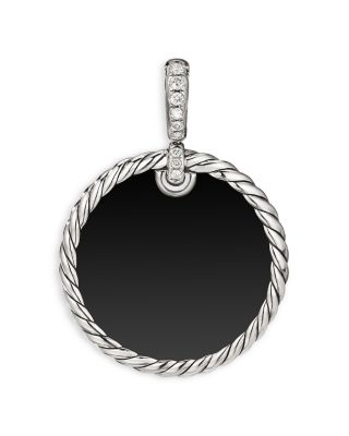 David Yurman - Sterling Silver DY Elements&reg; Disc Pendant with Black Onyx, Mother-of-Pearl & Diamonds