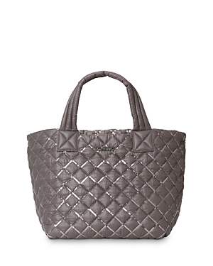 Mz Wallace Small Metro Deluxe Tote In Magnet Sequin/gunmetal