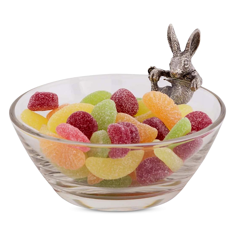 Vagabond House Bunny Dip/candy Bowl In Pewter