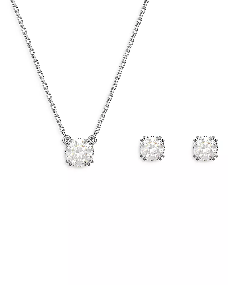 Swarovski Stilla Necklace & Stud Earrings Set