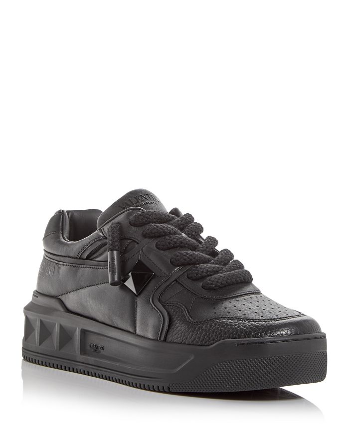 Shop Valentino Men's One Stud Xl Low Top Sneakers In Black