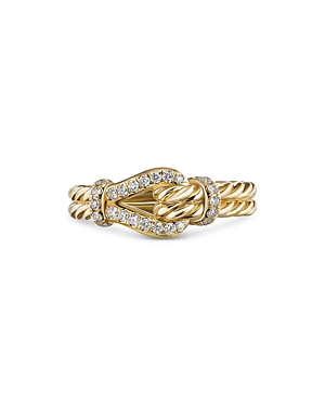 David Yurman 18K Yellow Gold The Thoroughbred Diamond Loop Ring
