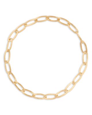 18K Yellow Gold Jaipur Link Polished Oval Link Statement Necklace. 17.75"
