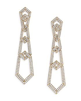 David Yurman - 18K Yellow Gold Carlyle Diamond Pavé Link Drop Earrings