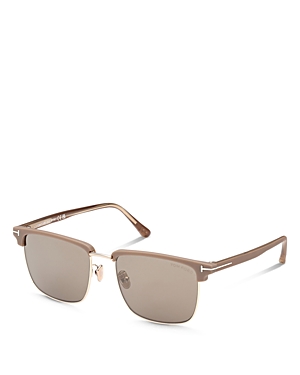 Shop Tom Ford Hudson Square Sunglasses, 55mm In Brown/brown Mirror