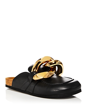 Jw Anderson J. W. Anderson Chain Loafers With Prominent Silver Chain Detail In Black