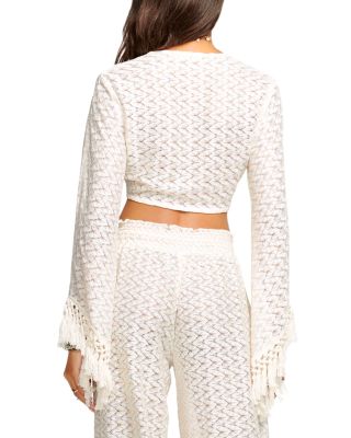 Elvira Lace Bell Sleeve Cover-Up Top & Glora Crocheted Cover-Up Pants