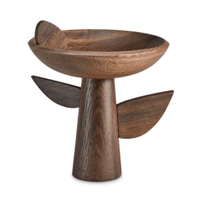 Kelly Behun Brown Leaf Bowl on Stand