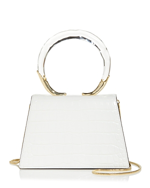 Alexis Bittar Lucite Quad Croc-embossed Top-handle Bag In White
