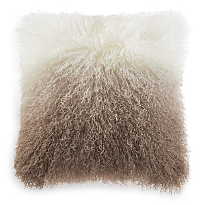 Michael Aram Dip Dye Sheepskin Decorative Pillow, 18 X 18 In Natural